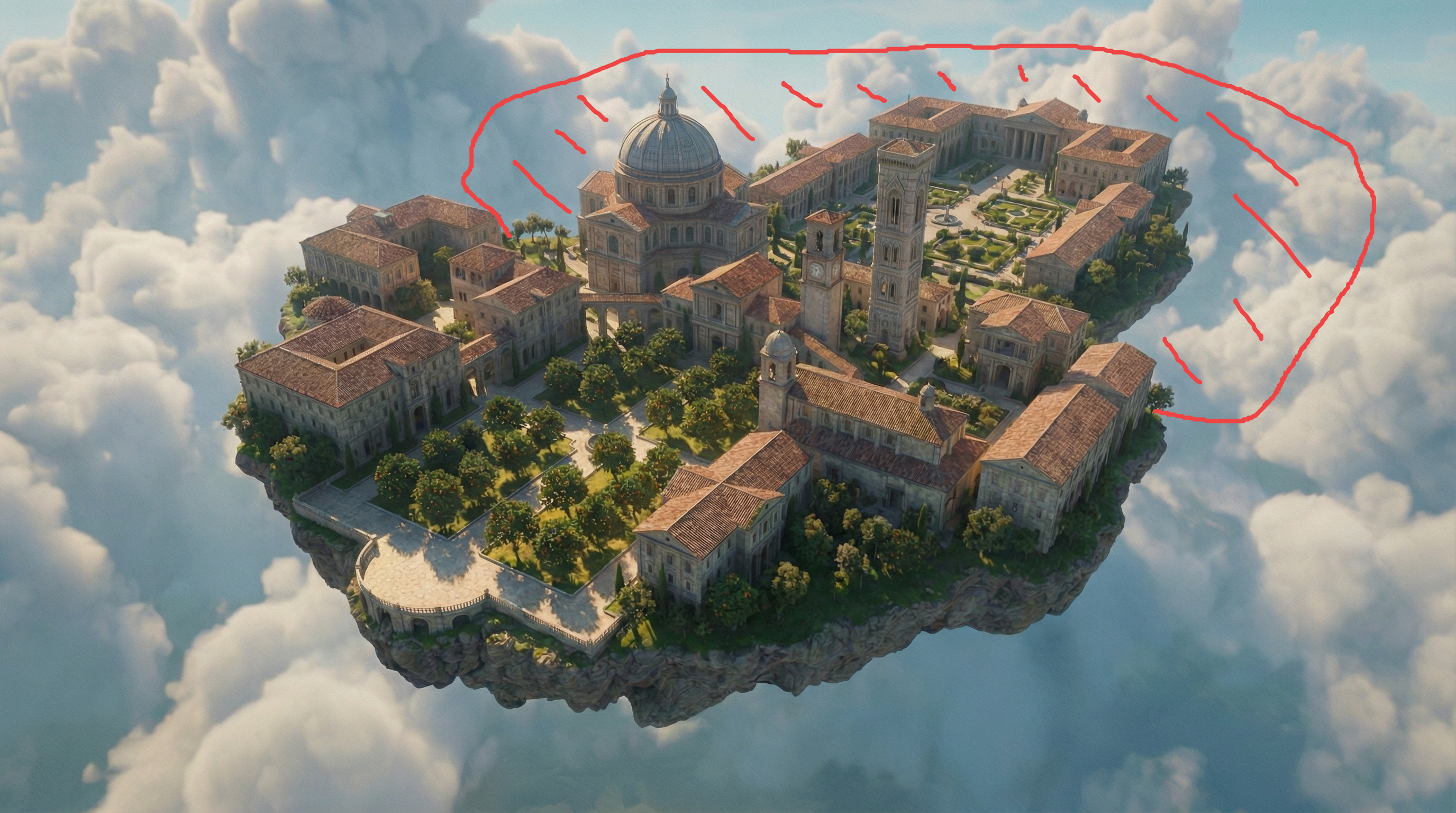 Editing marks on campus image